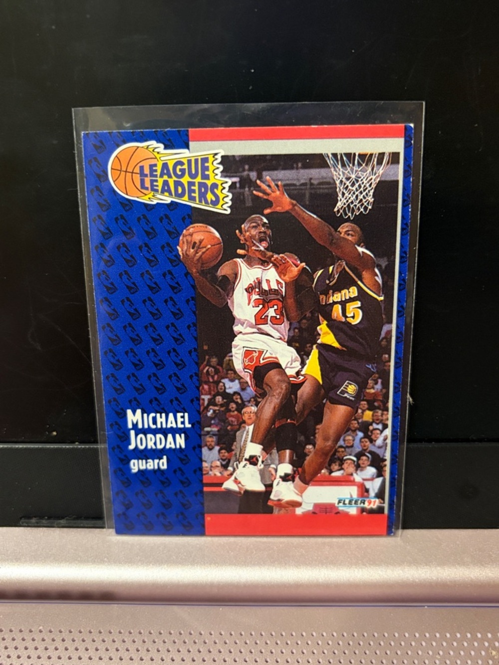 Michael Jordan League Leaders Basketball Trading Card - Blue